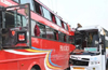 1 killed, 15 hurt as 2 buses collide  near Mulki